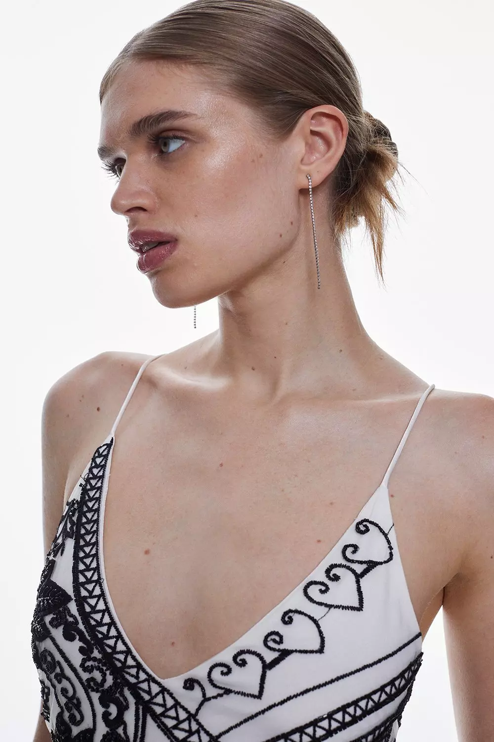 Embellished Slip Style Woven Midi Dress | Karen Millen