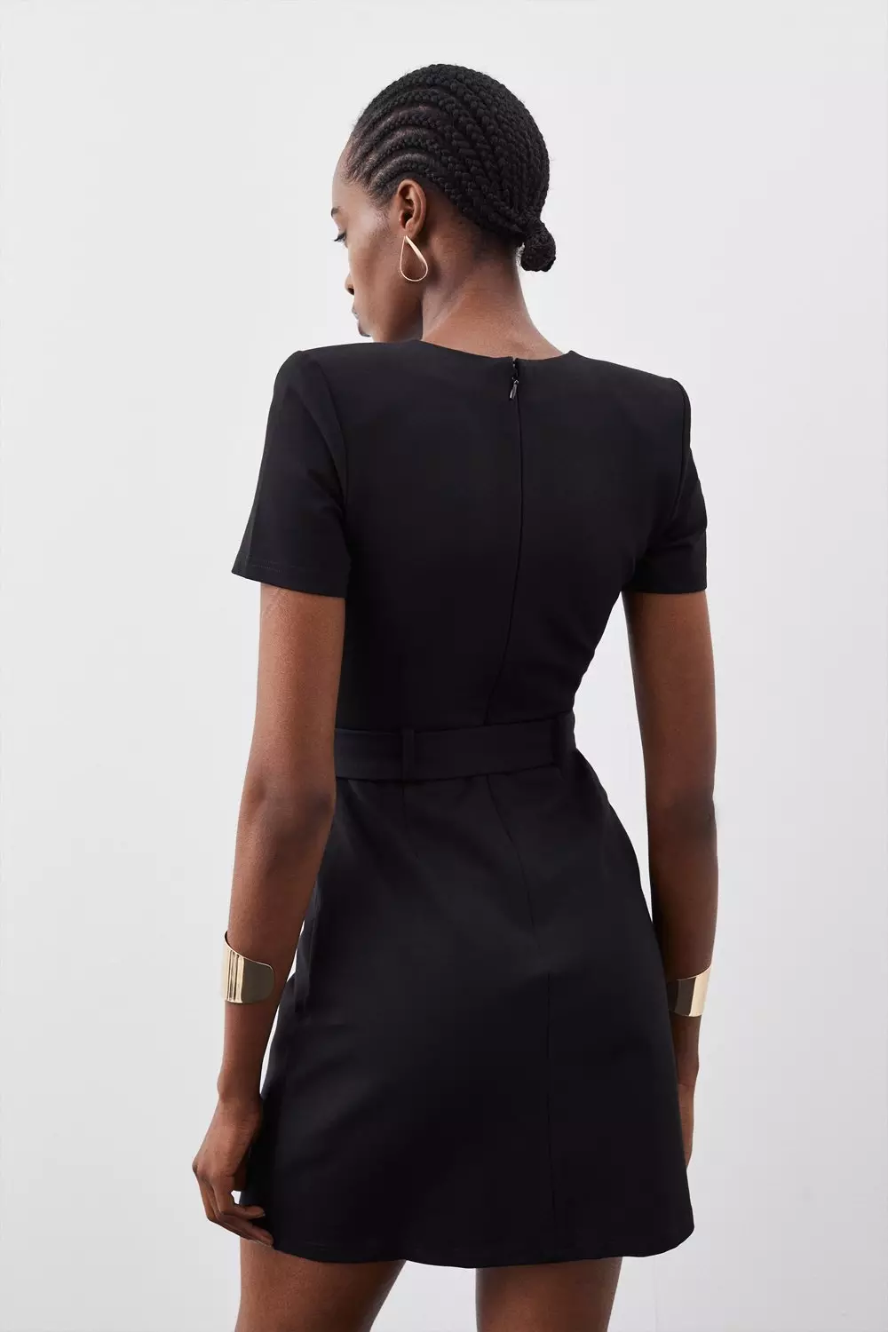 関税送料込【KAREN MILLEN】ベルト付き 織り ミニドレス Lace And Tulle High Low Belted Woven Midi Dress | Karen Millen
