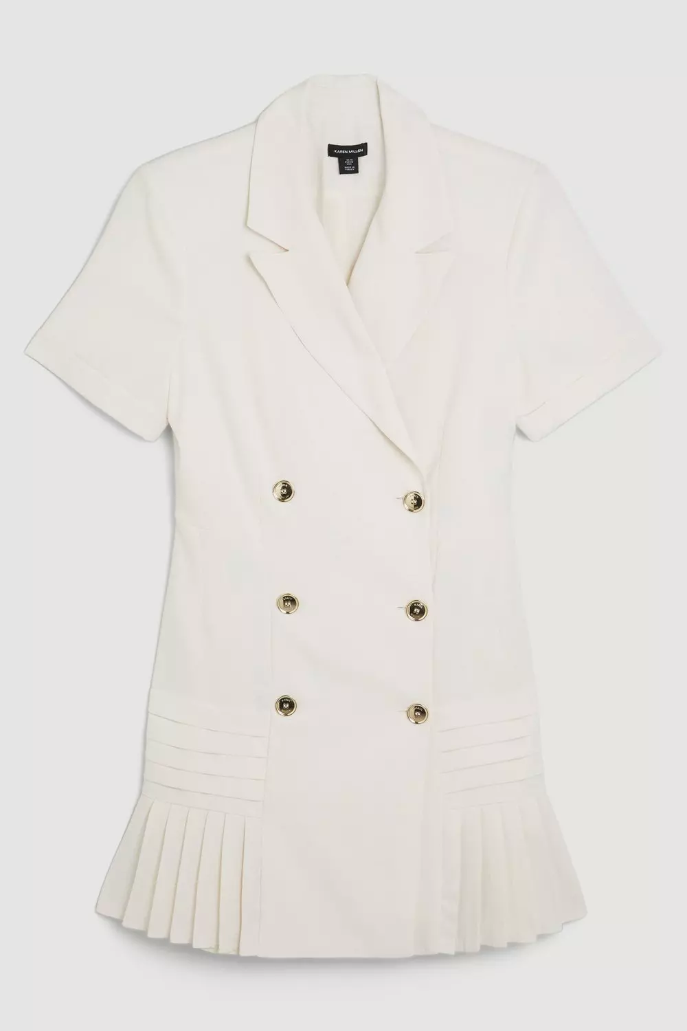 Pleated Button Detailed Woven Mini Dress | Karen Millen