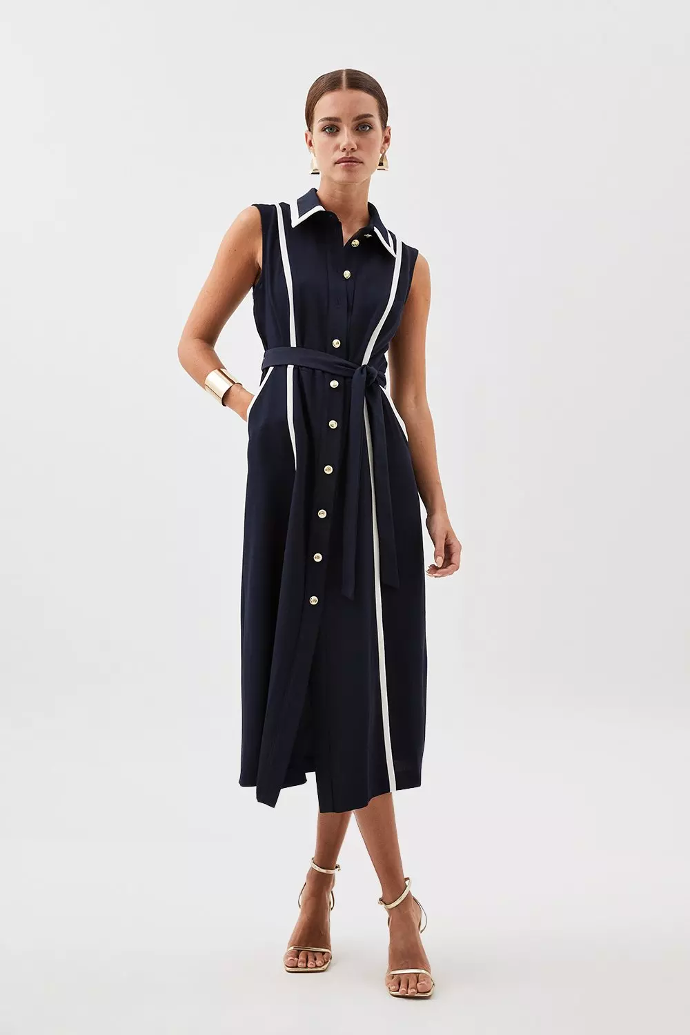 KAREN MILLEN リネン ノースリーブ オールインワン 日本未入荷☆Karen Millen リネンオールインワン