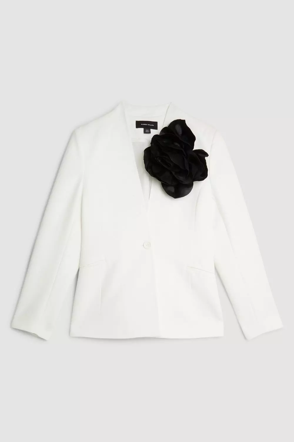 【KAREN MILLEN】グレーチェックカラーレスベルトブレザー bkk07120_grey_xl?$