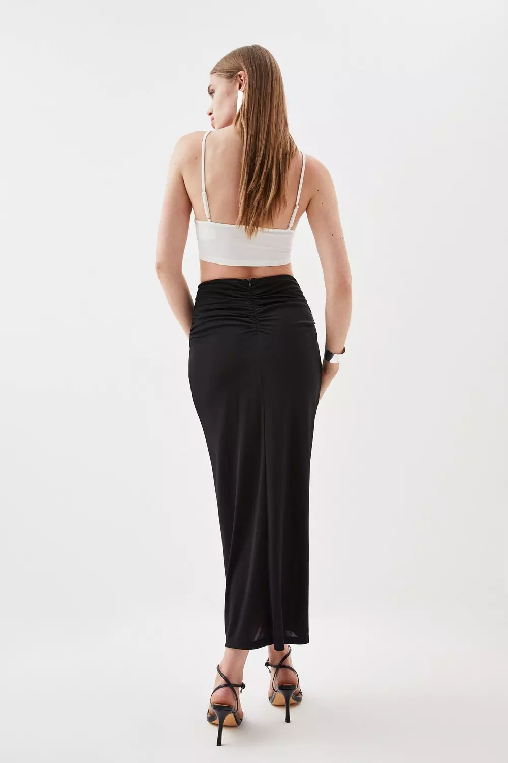 Front split jersey skirt hotsell