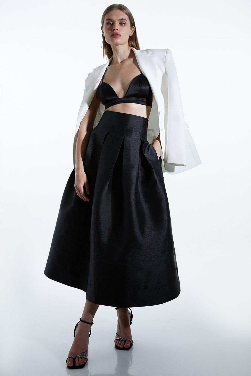 Twill Woven Prom Maxi Skirt Karen Millen