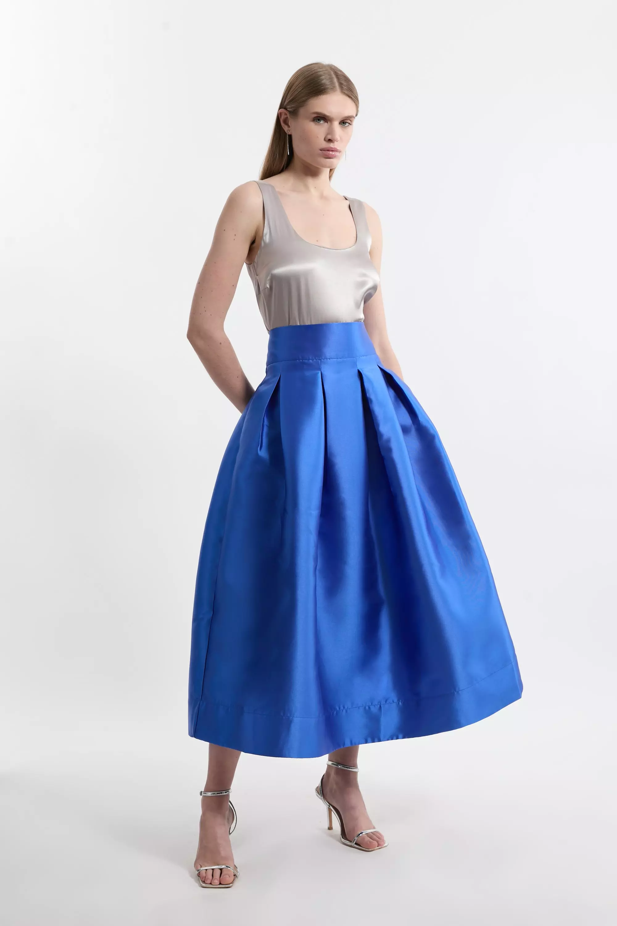 Twill Woven Prom Maxi Skirt Karen Millen