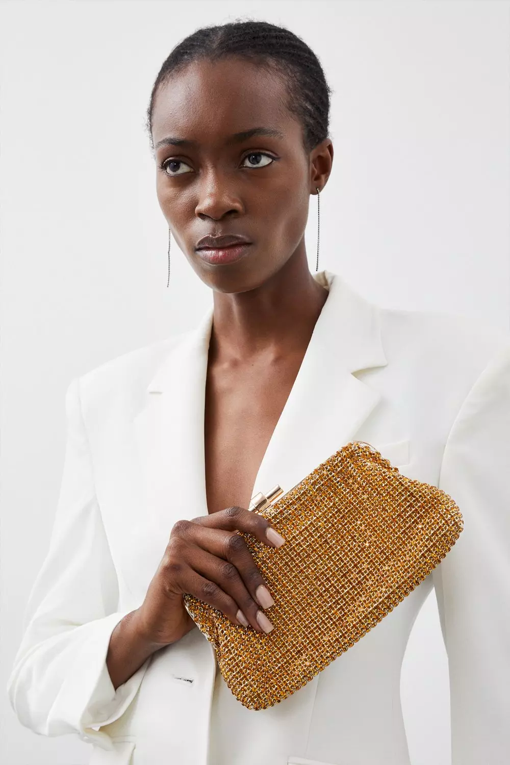 Gold beaded clutch bag sale