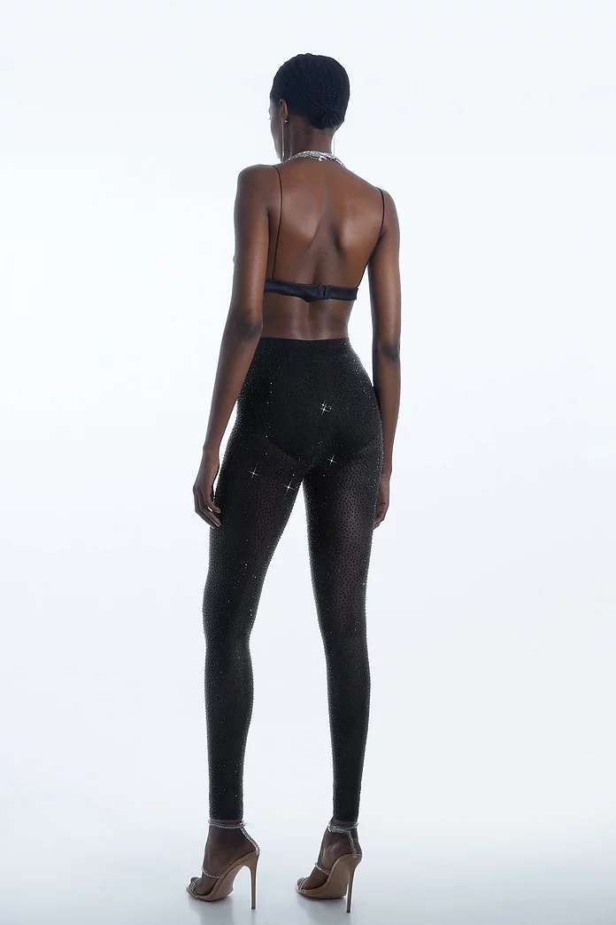 Embellished Jersey Mesh Legging | Karen Millen Embellished Jersey Mesh Legging | Karen Millen