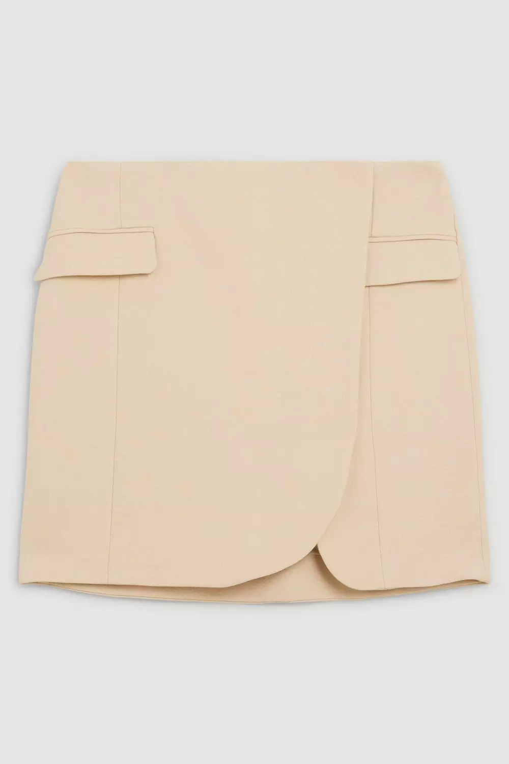 ◎ROSEFRANTZ◎ Two Pocket Eyelet Mini Skirt Khaki 5009725000 Compact Essential Tailored Wrap Pocket Mini Skirt | Karen Millen