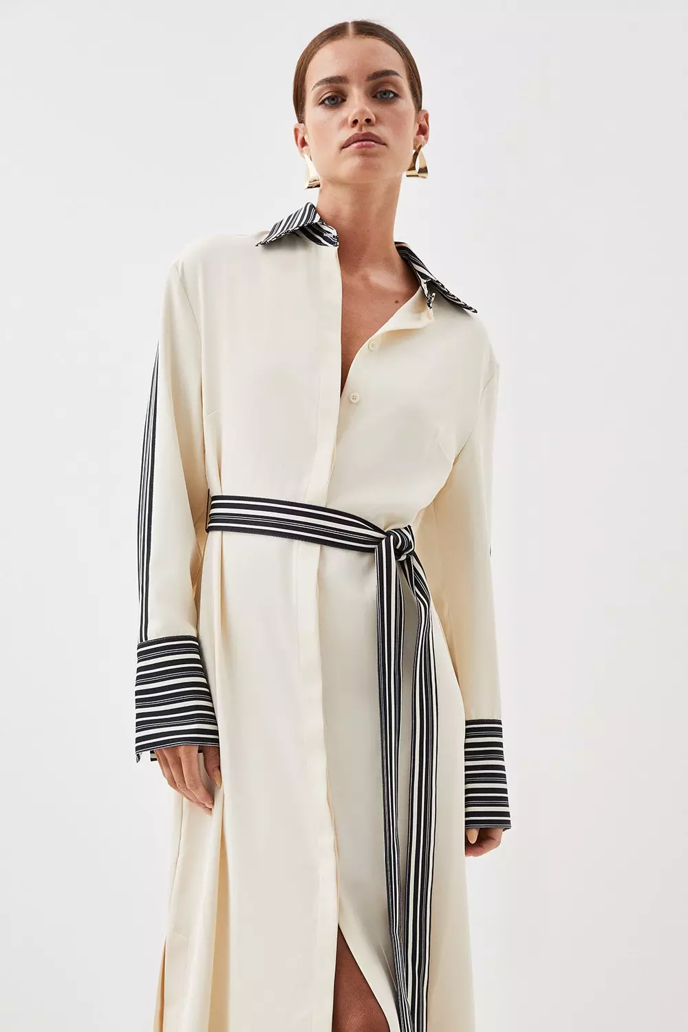 Karen millen striped shirt dress clearance