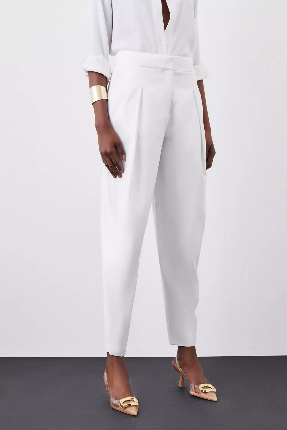 【COLOR iN ID】white line casual pants Xingfenly Spring Summer Pants Men Tapered Bottom Slit