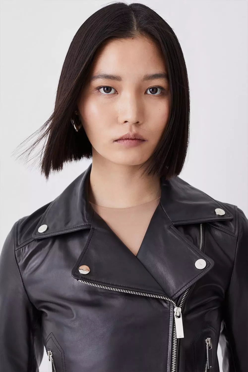 Leather Shrunken Moto Jacket | Karen Millen