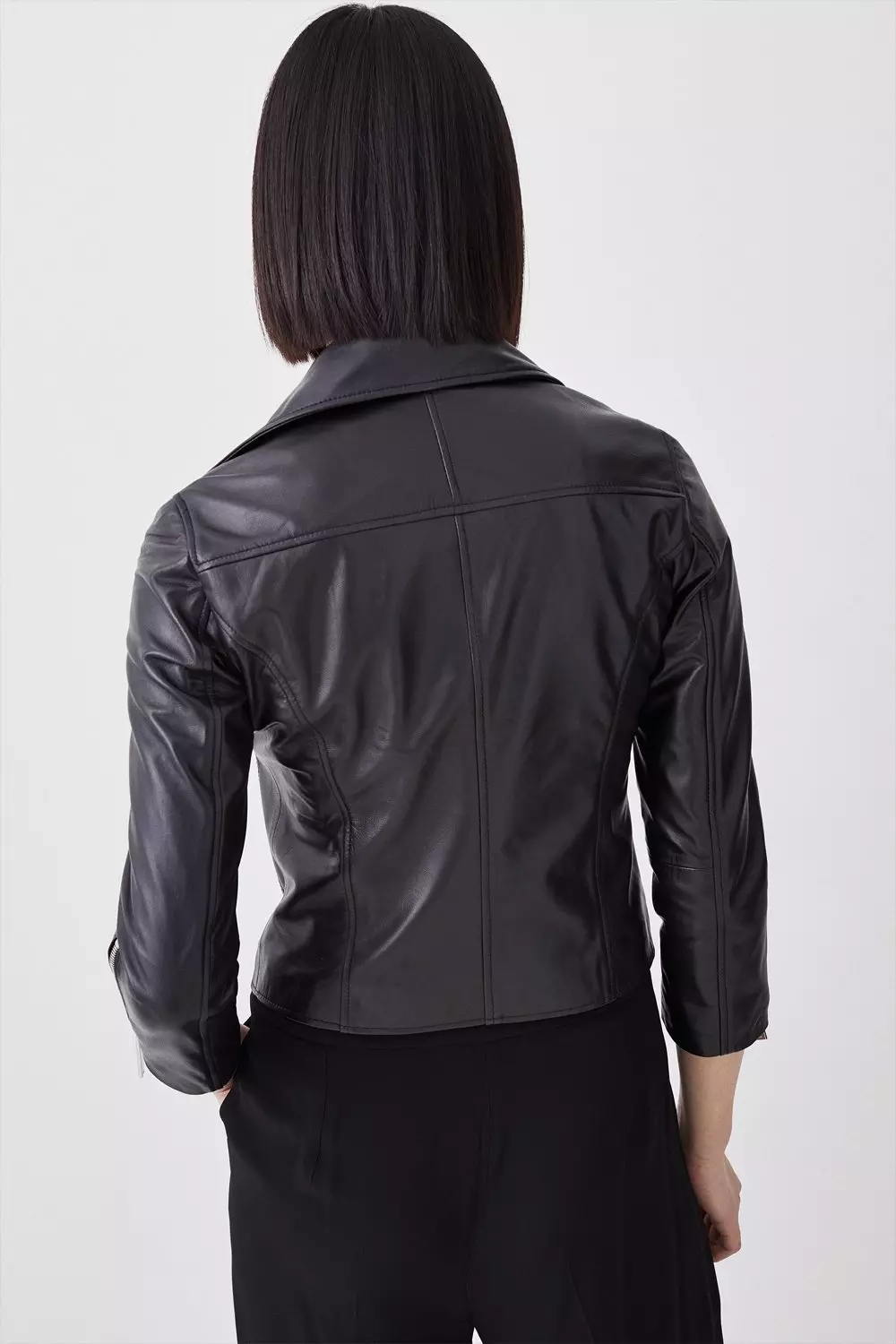 Leather Shrunken Moto Jacket | Karen Millen