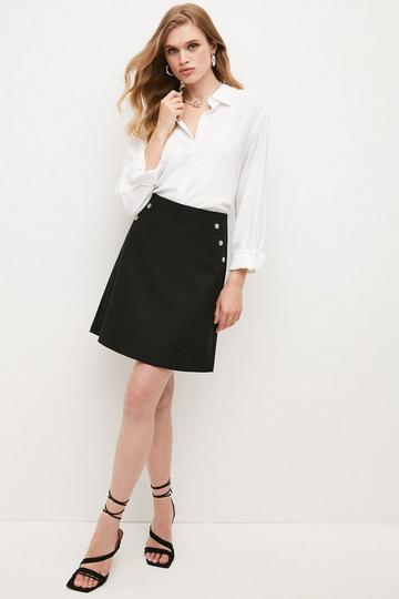 Black Tall Essential Techno Woven Skirt