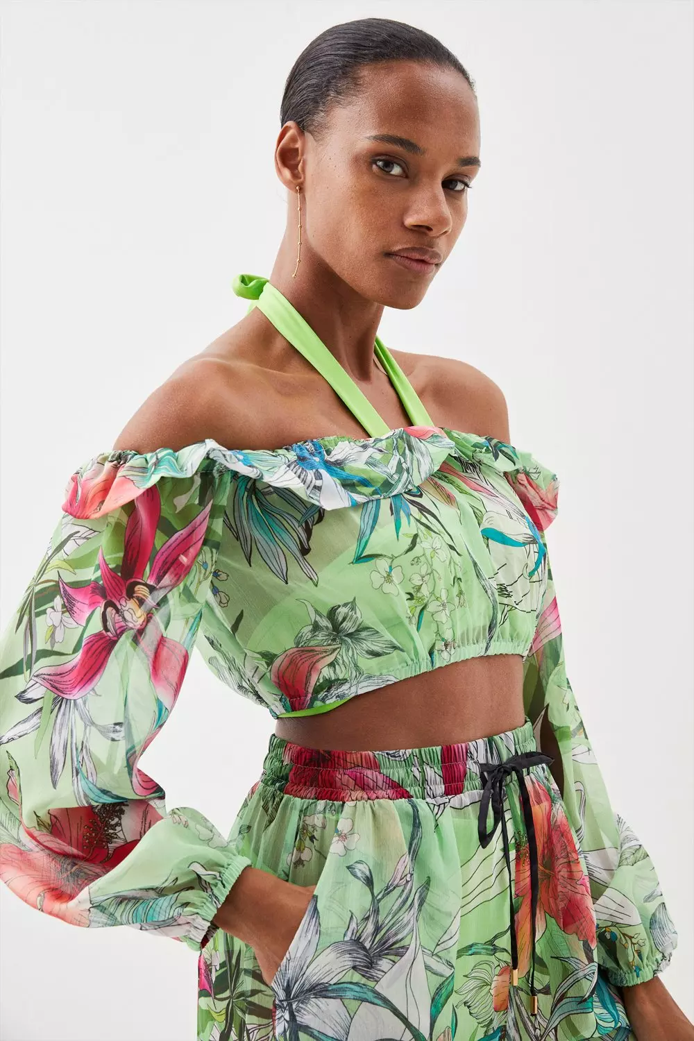 Floral bardot best sale