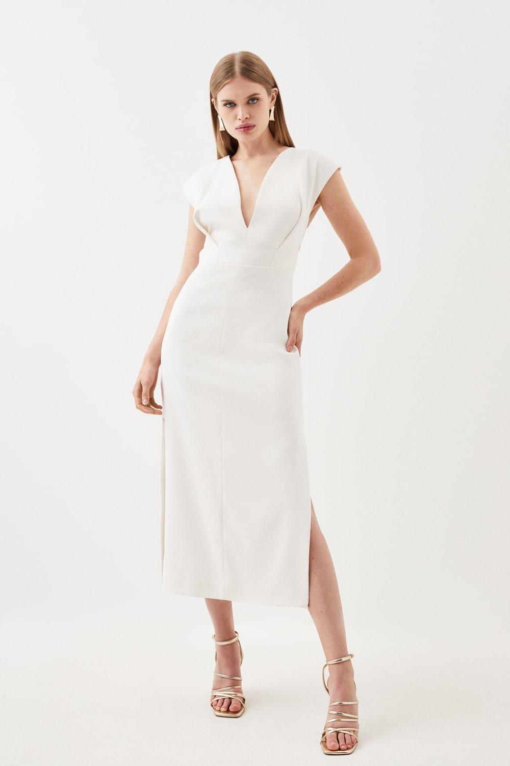 Soft Tailored Sleeveless Column Midi Dress