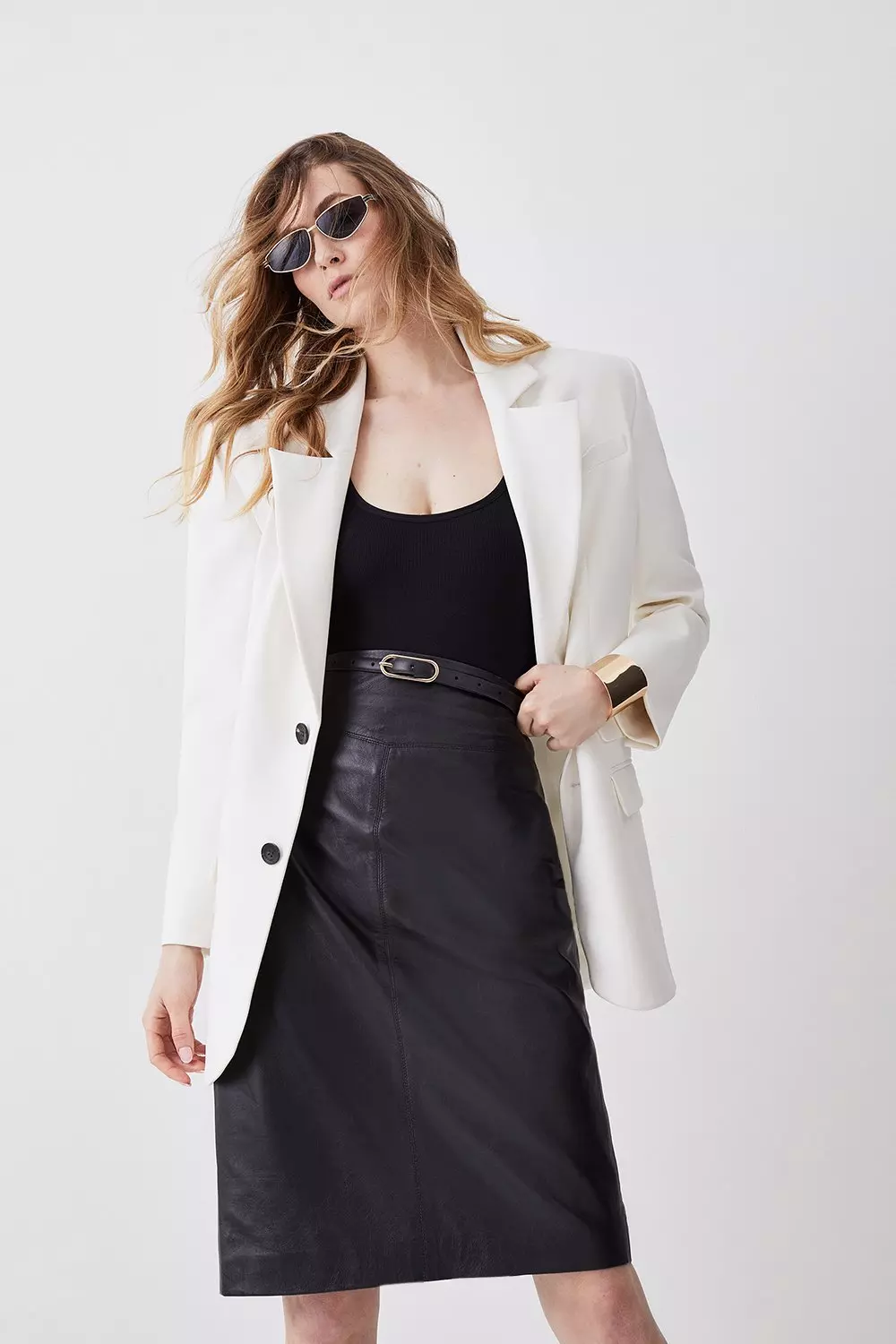 KAREN MILLEN* コンパクト ストレッチ テーラード ブレザー Compact Stretch Eyelet Detailed Ribbon Jacket | Karen Millen