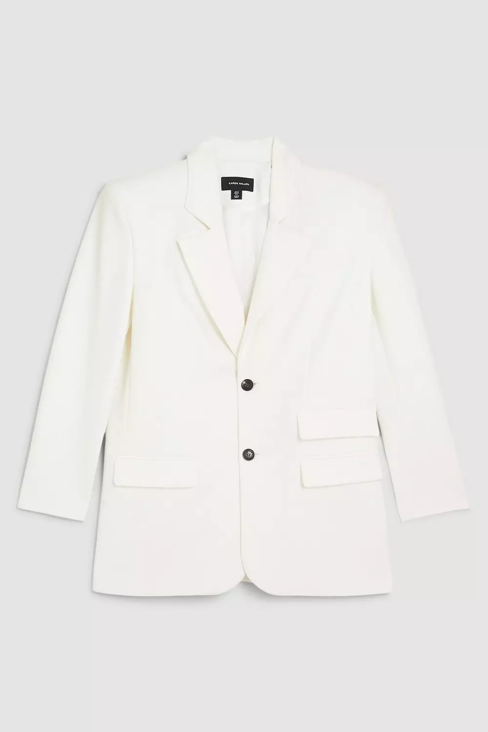 Compact Stretch Strong Shoulder Tailored Longline Blazer