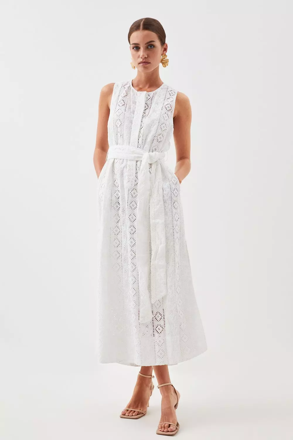 CAINEE ケイニー oversized maxi dress white ワンピース
