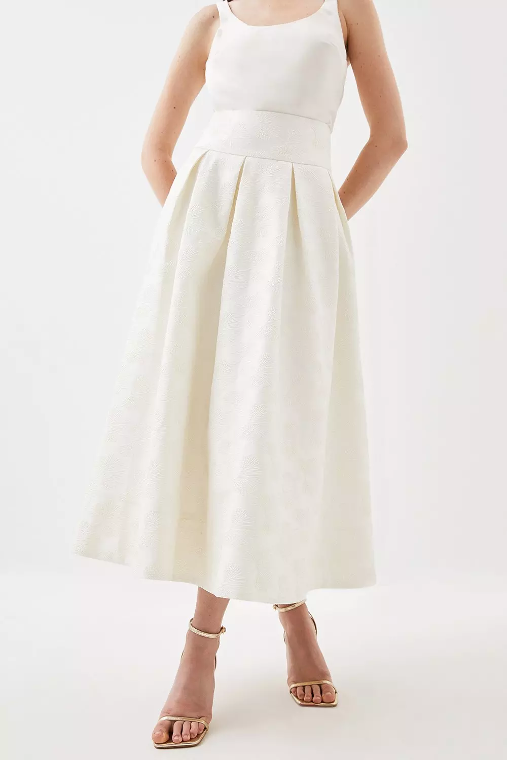 Woven Jacquard Midi Skirt | Karen Millen