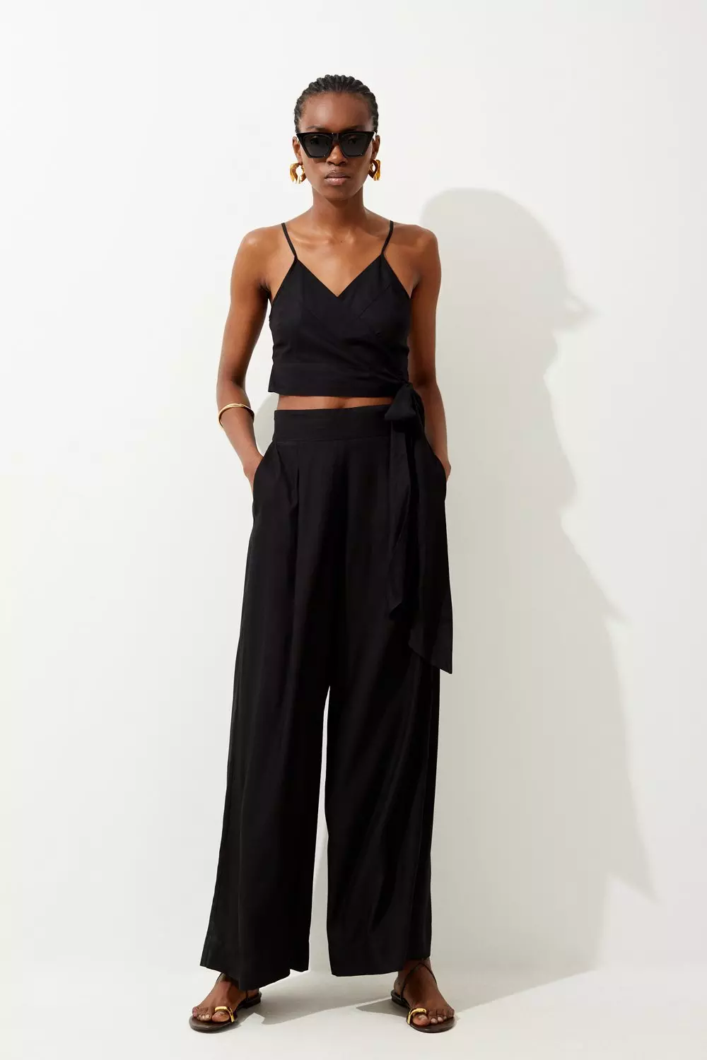 Black beachwear trousers best sale