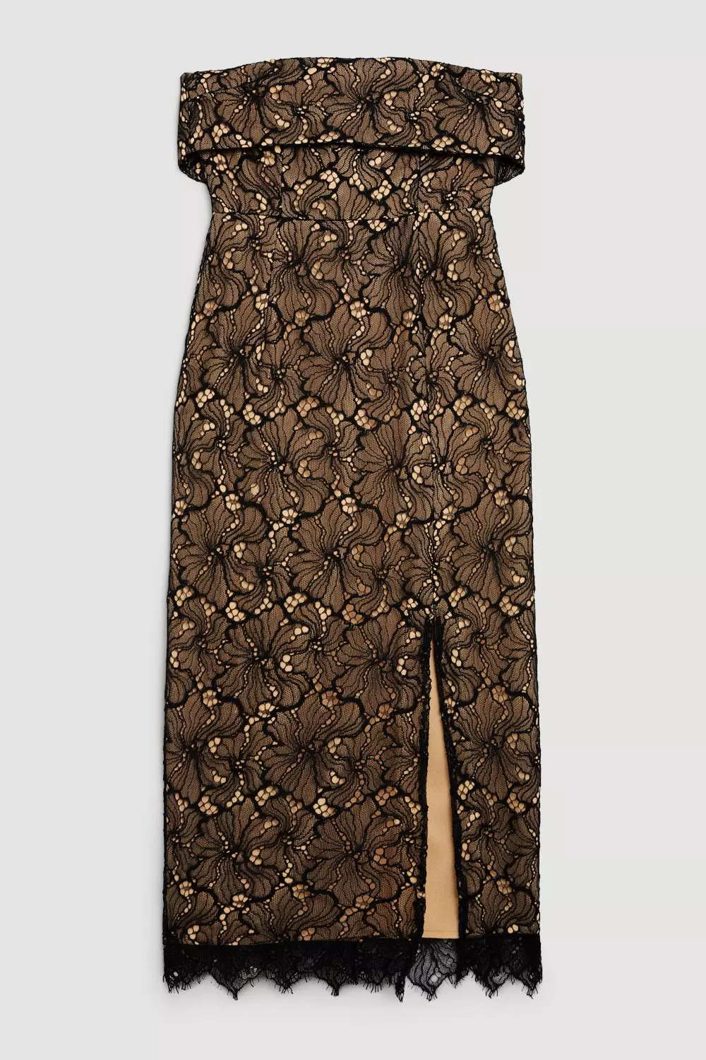 Lace Bandeau Woven Midi Dress Karen Millen