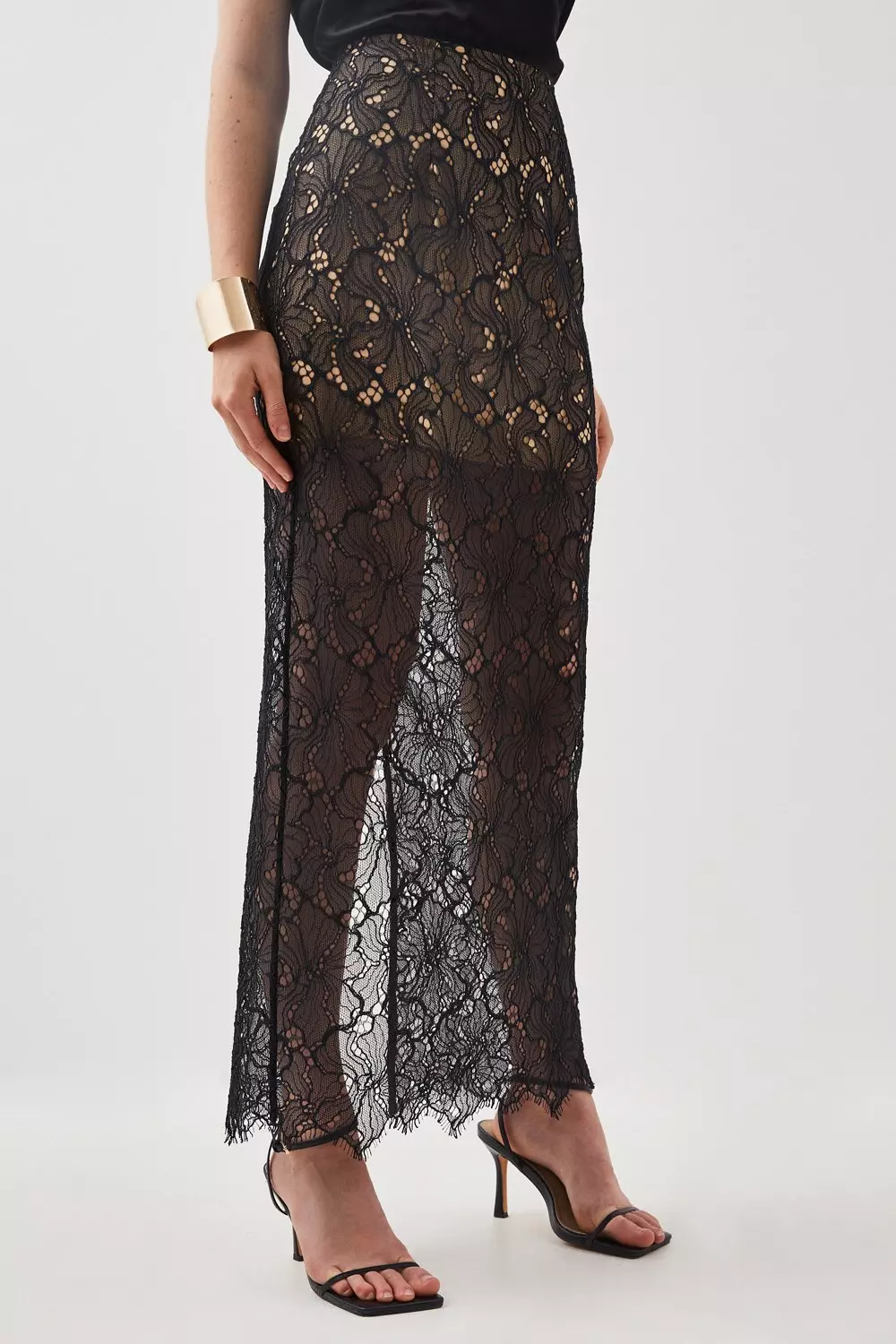 Lace Woven Midi Skirt Karen Millen