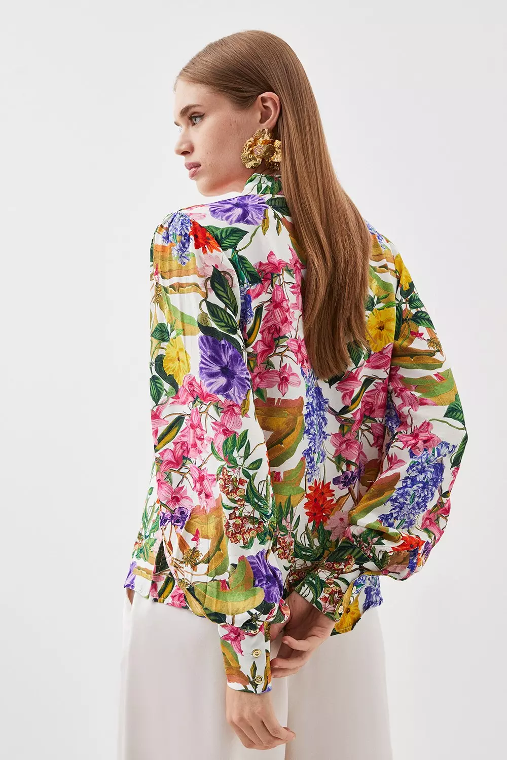 Spring Floral Woven Shirt | Karen Millen