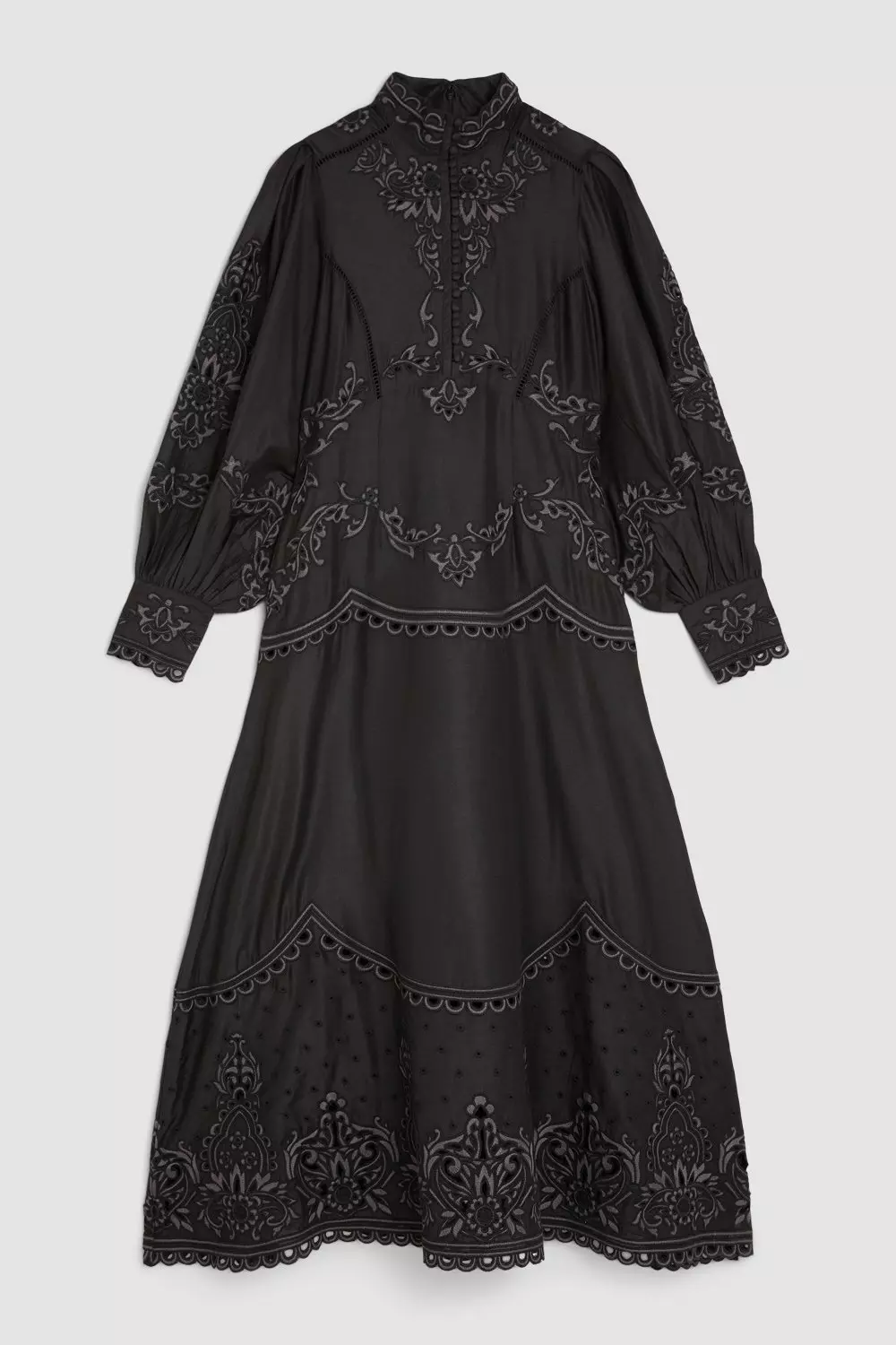Lydia Millen Cotton Cutwork Embroidered Woven Maxi Dress