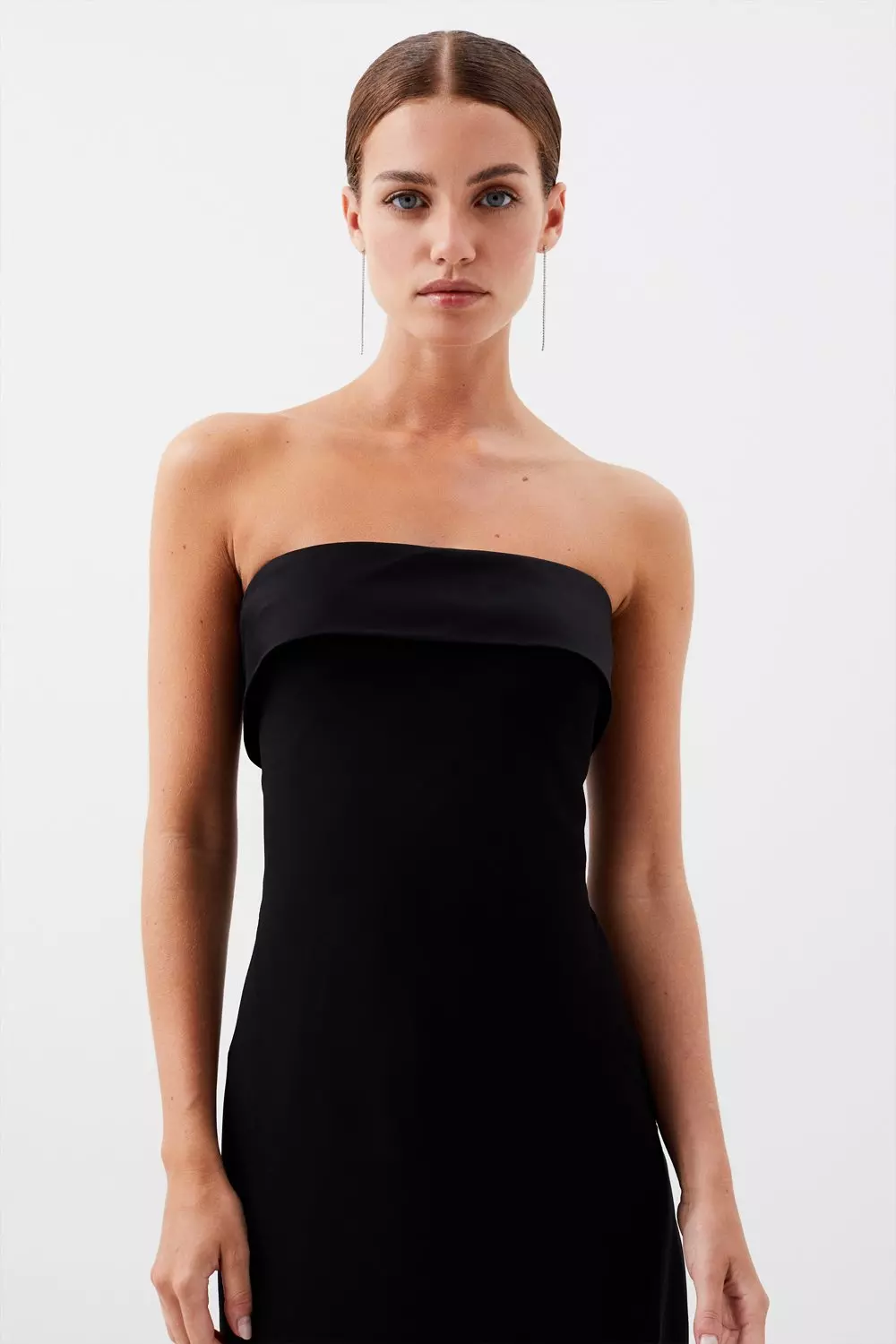 Black Petite Premium Georgette Bandeau Maxi Dress alternative image