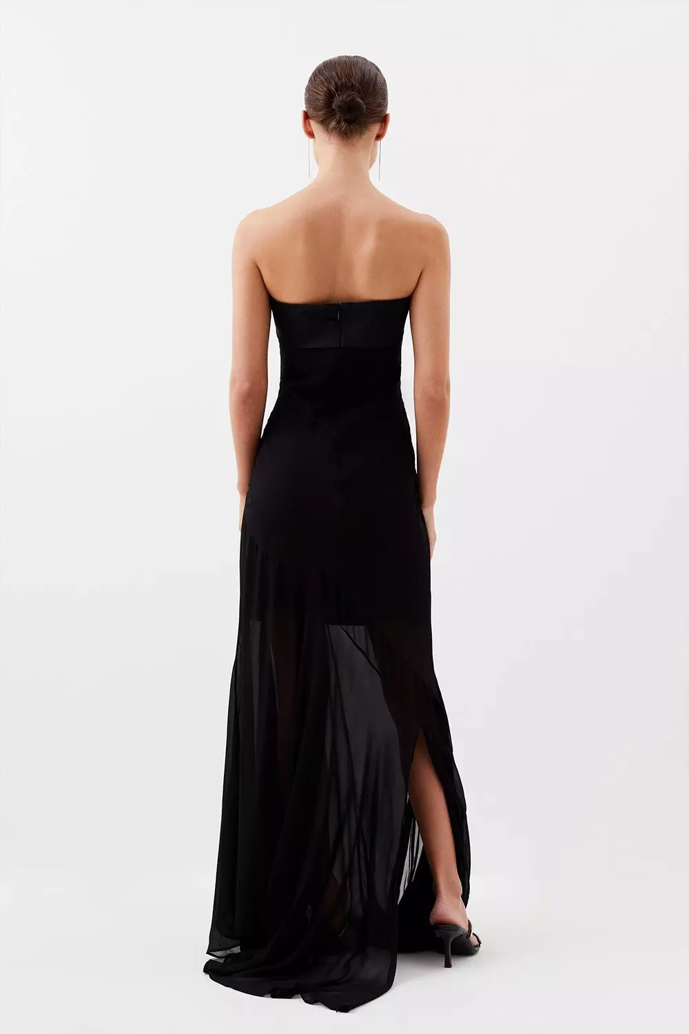 Black Petite Premium Georgette Bandeau Maxi Dress alternative image
