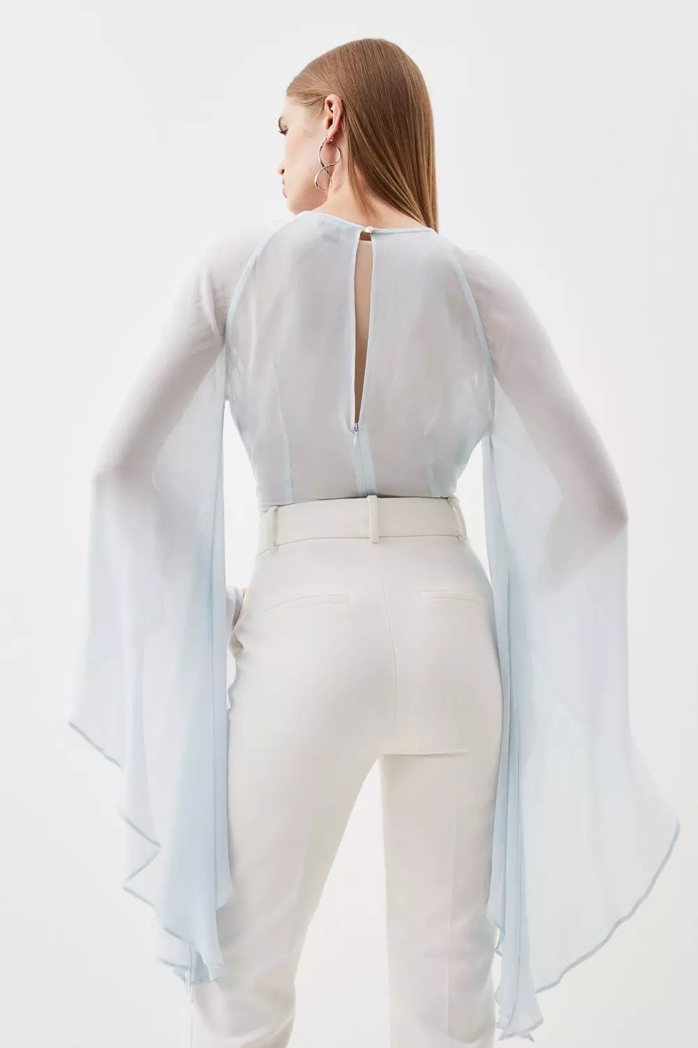 トップス eaphi flare sleeve sheer cape blouse Bell Sleeve Cape - Etsy