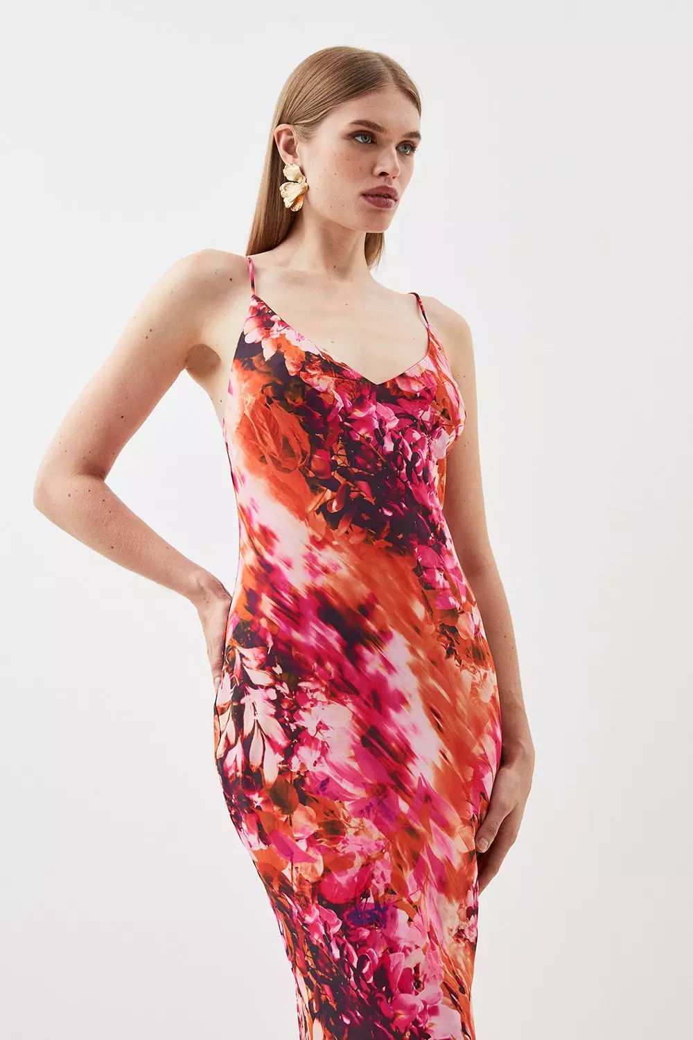 【在庫一掃】 Floral Millen Karen | Dress Maxi Slip Woven Ruffle スーツ・フォーマル・ドレス