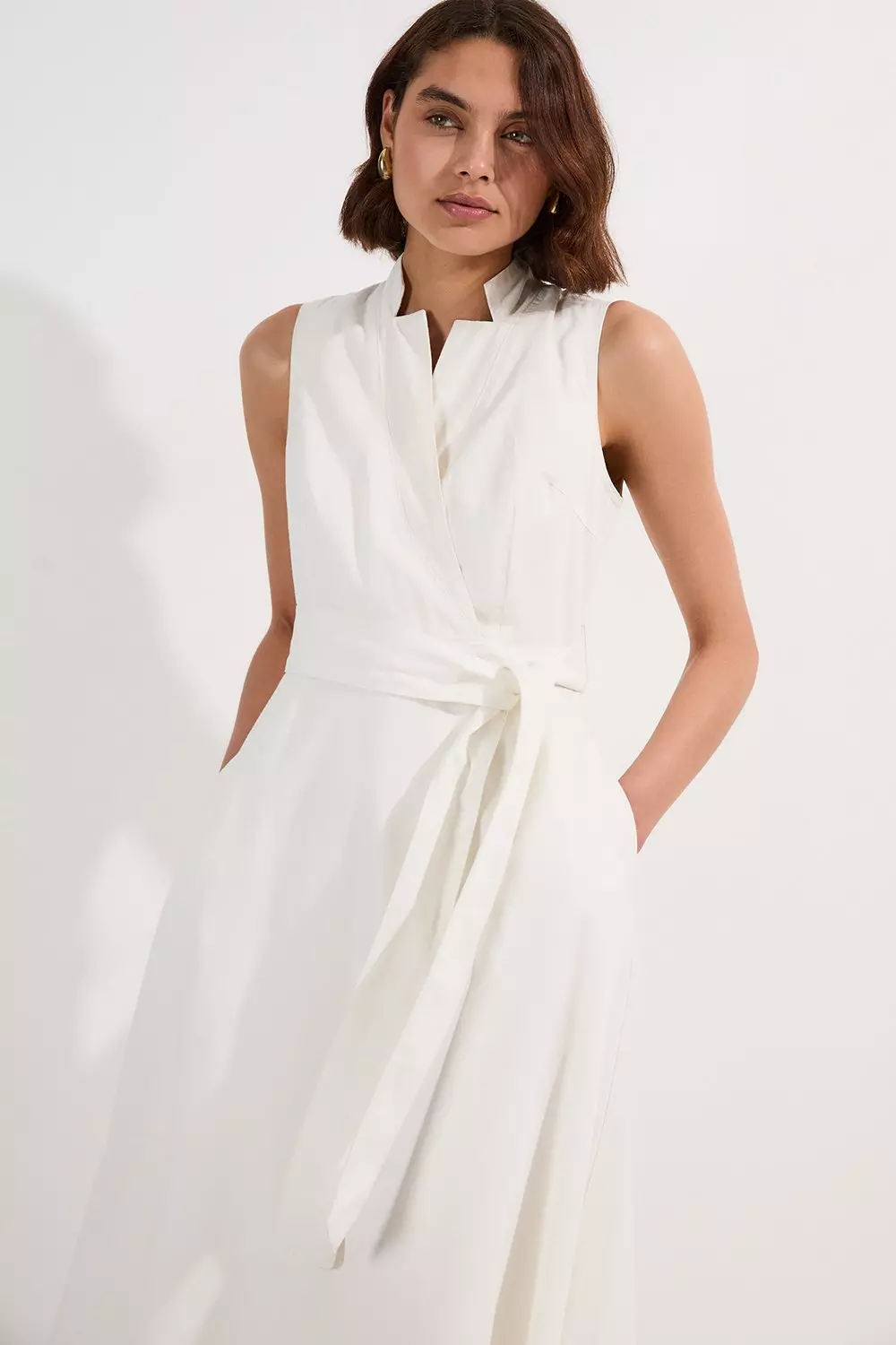 【関税込み】sportmax 'Noli' dress Sportmax Nuble knot-detail Midi Dress | Blue | FARFETCH