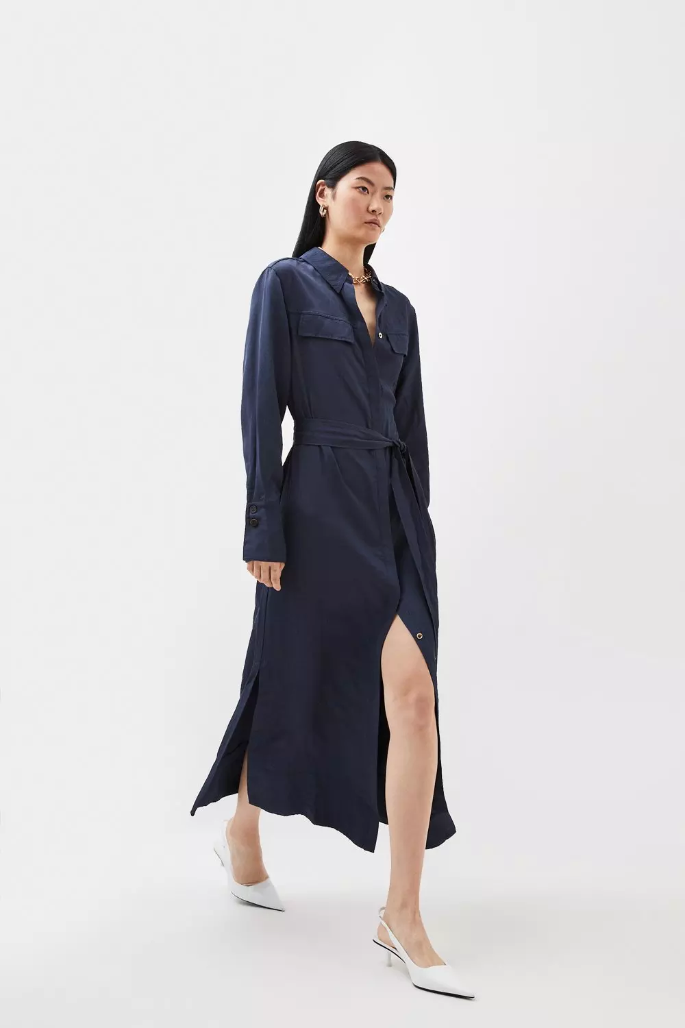 KAREN MILLEN 日本未入荷 アシンメトリーボディスーツ 半袖 Figure Form Bandage Cross Front Knit Top | Karen Millen
