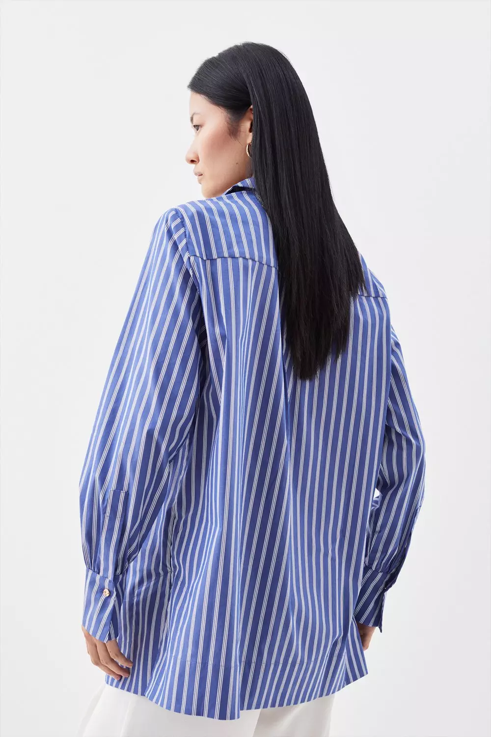 最も  Cotton Millen Karen | Shirt Woven Detail Sleeve Button Poplin シャツ/ブラウス(長袖/七分)