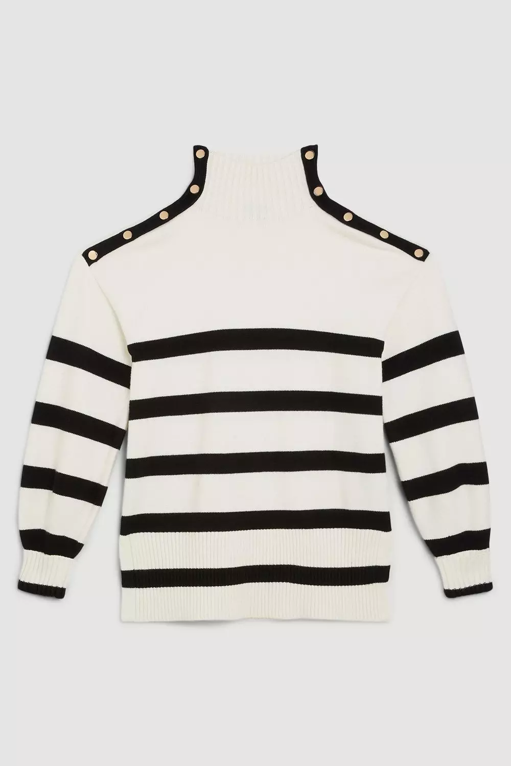 Striped Viscose Blend Knit Tunic Sweater | Karen Millen