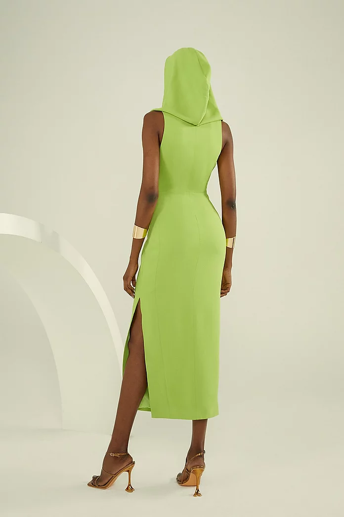 Compact Stretch Viscose Tailored Hooded Wrap Detail Midaxi Compact Stretch Viscose Tailored Hooded Wrap Detail Midaxi