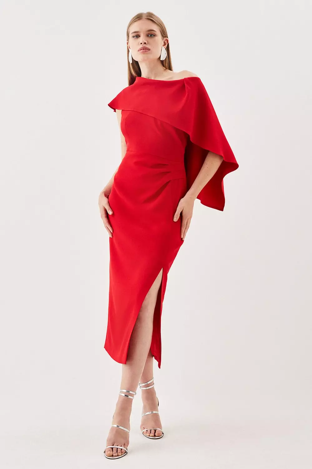 【KAREN MILLEN】コンパクトストレッチテーラードカラー ドレス bkk12759_red_xl?$