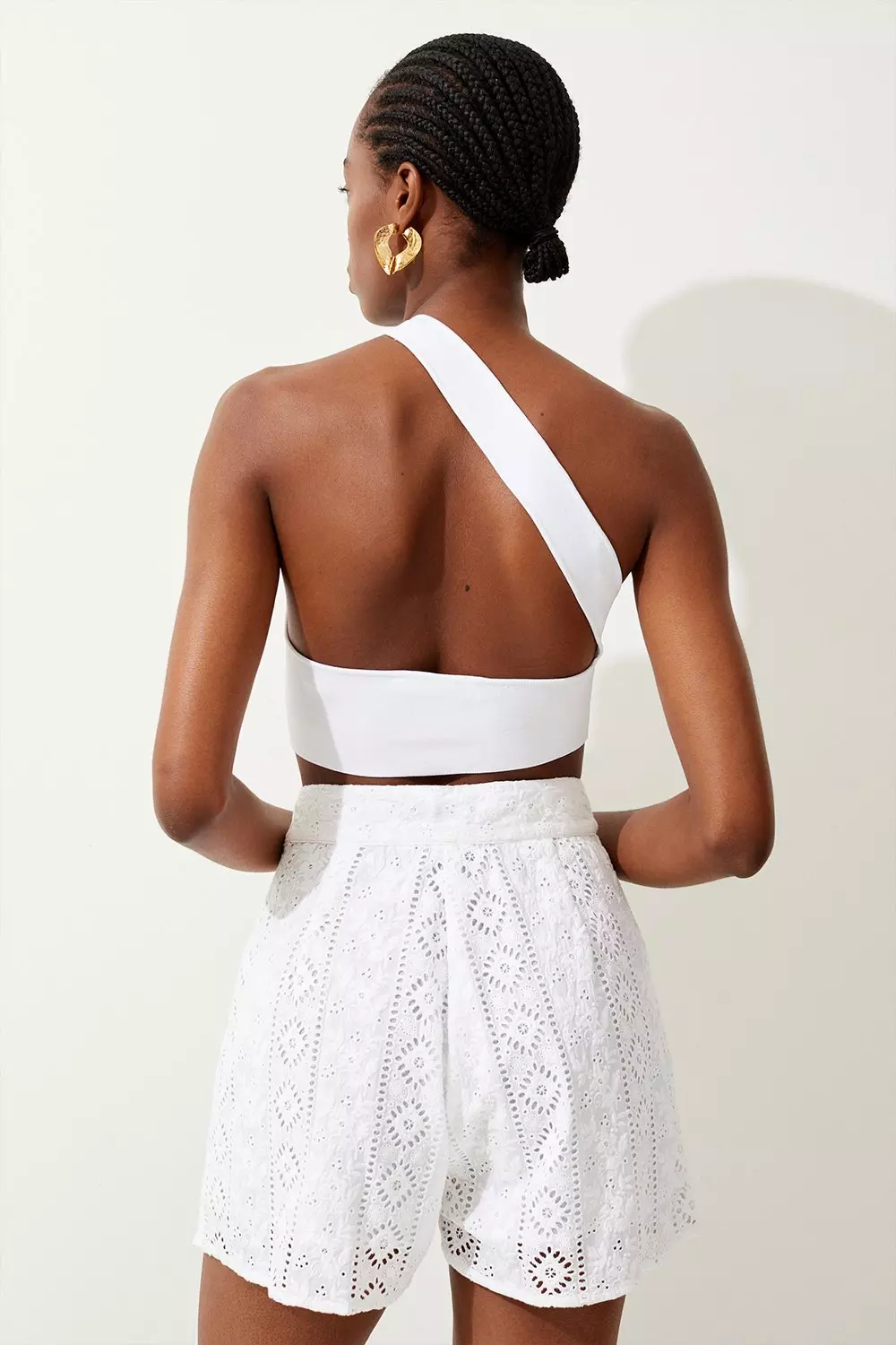 ◆KAREN MILLEN◆タイウエスト ウーブン ショートパンツ / white Cotton Cutwork Woven Shirt | Karen Millen