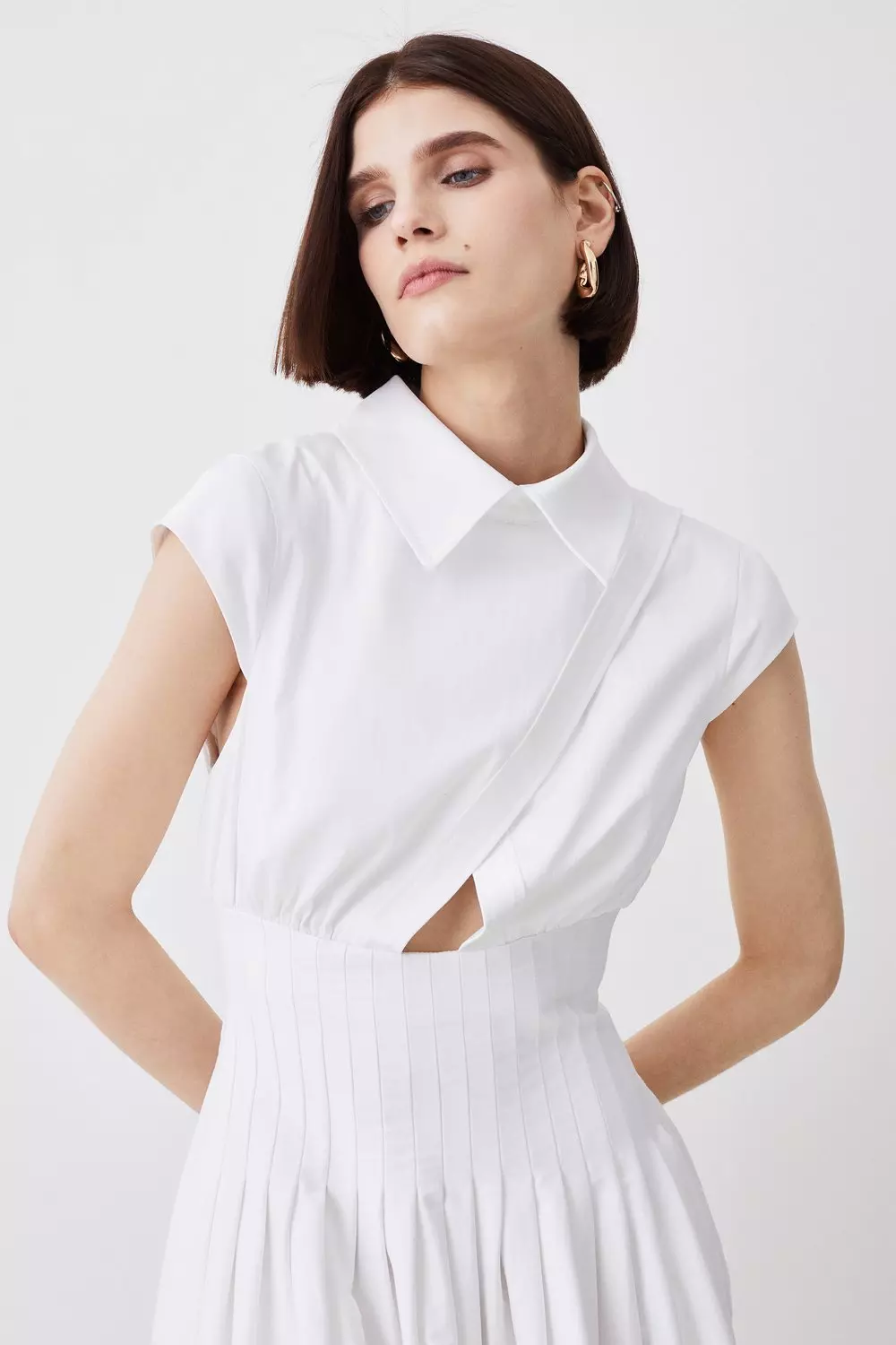 ★Karen Millen コットンストライプｘベルト 魅惑的マキシ★ Lydia Millen Cotton Wrap Detail Full Skirt Midaxi | Karen Millen