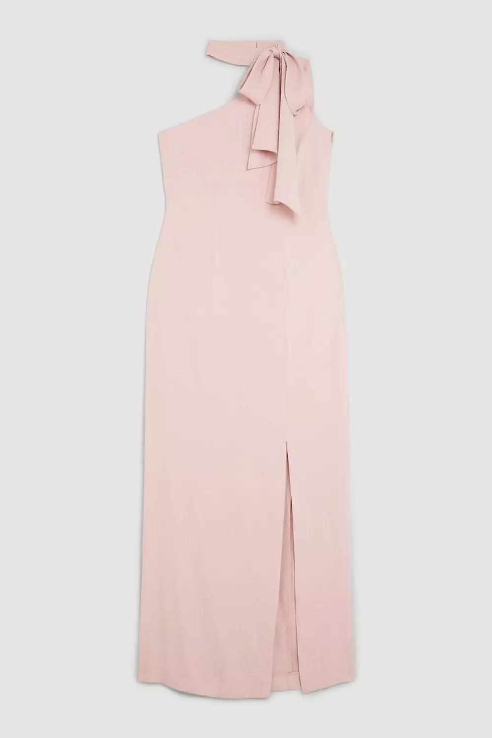Blush Soft Tailored Tie Neck Midi Dress  alternative image