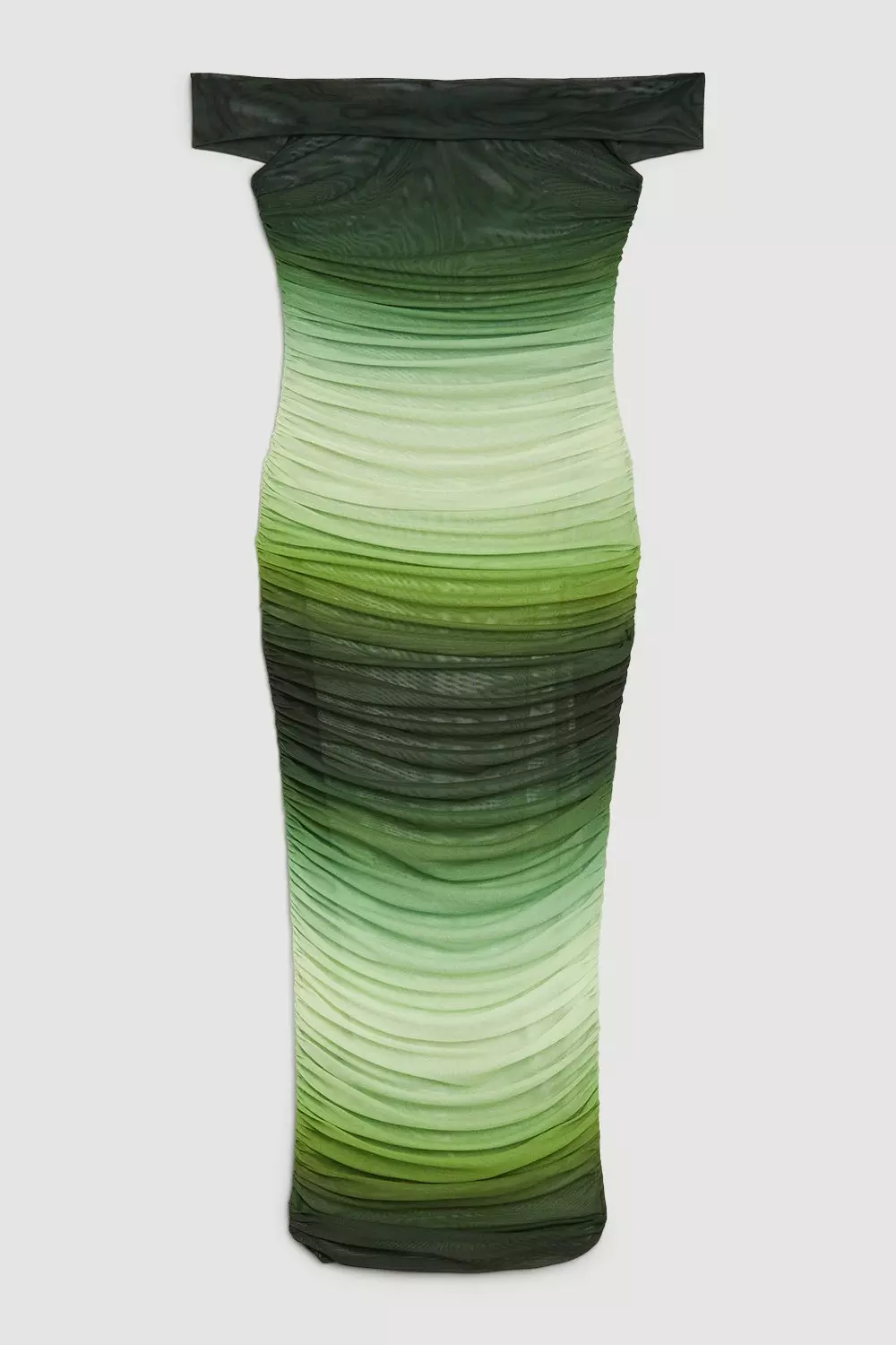 Ombre Mesh Off The Shoulder Jersey Midi Dress | Karen Millen