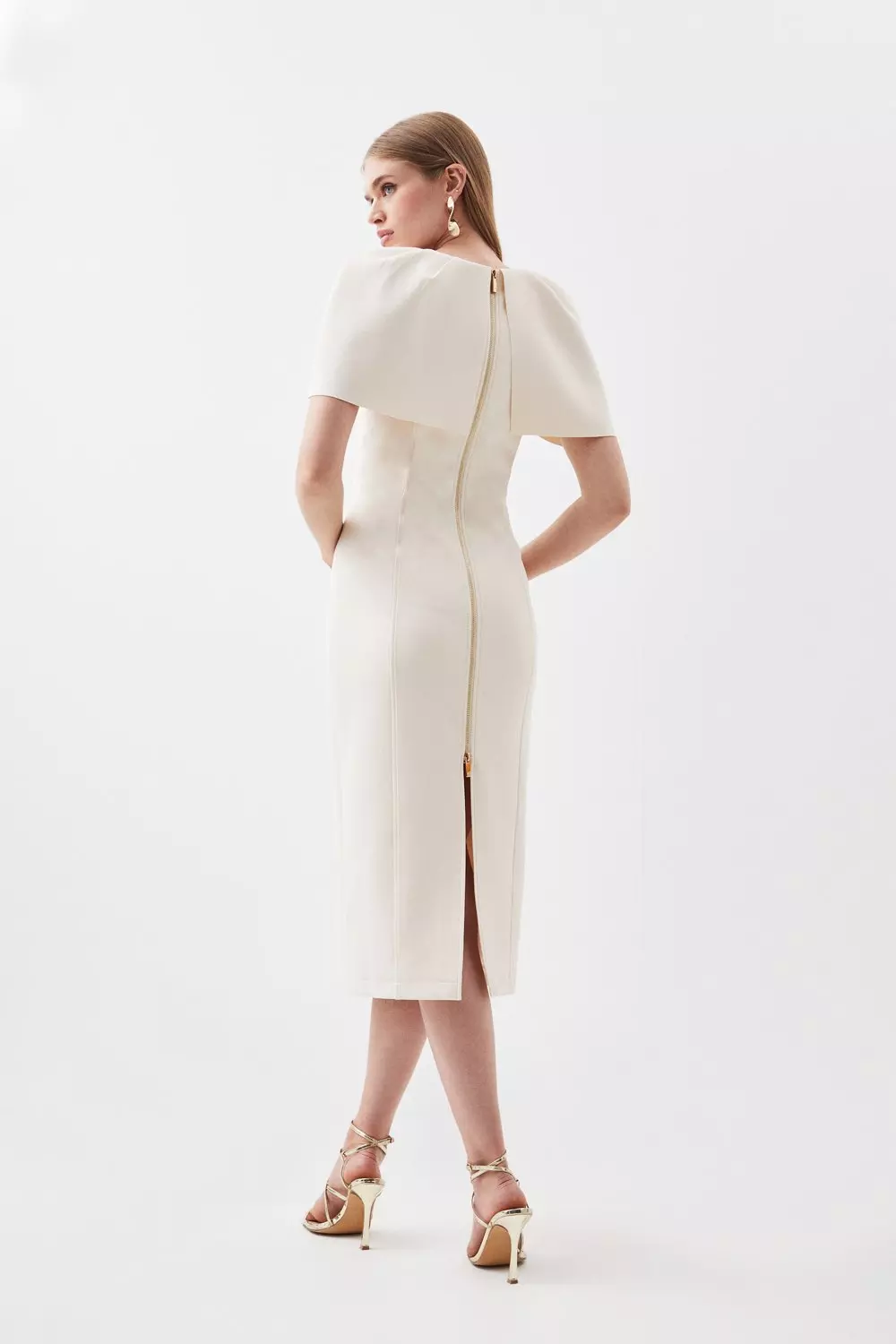 Tall Scuba Asymmetric Neckline Midi Dress Karen Millen