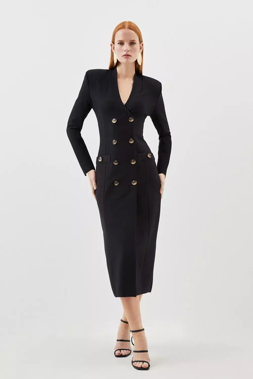 Black blazer midi dress hotsell