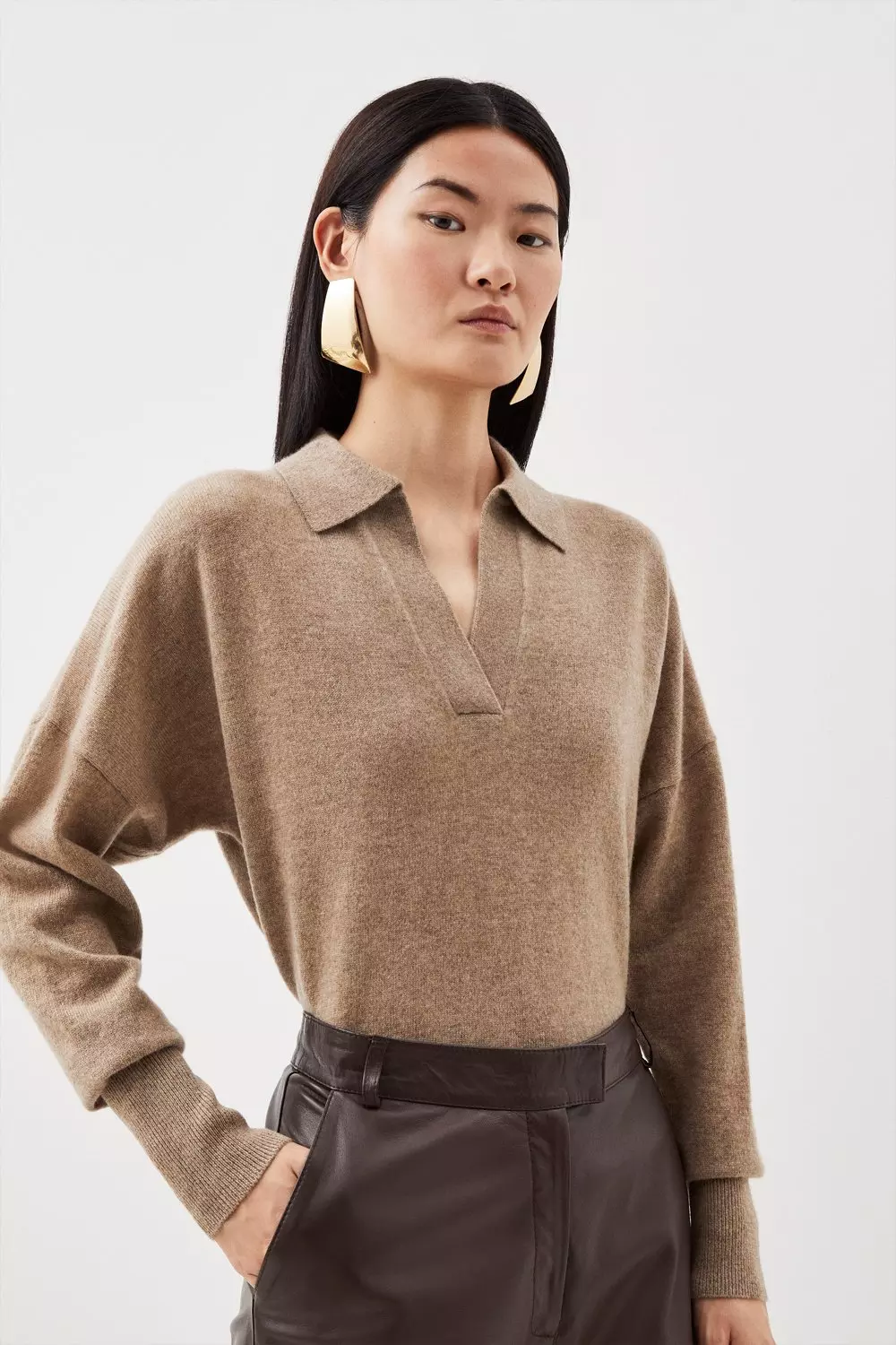 Cashmere collared sweater store