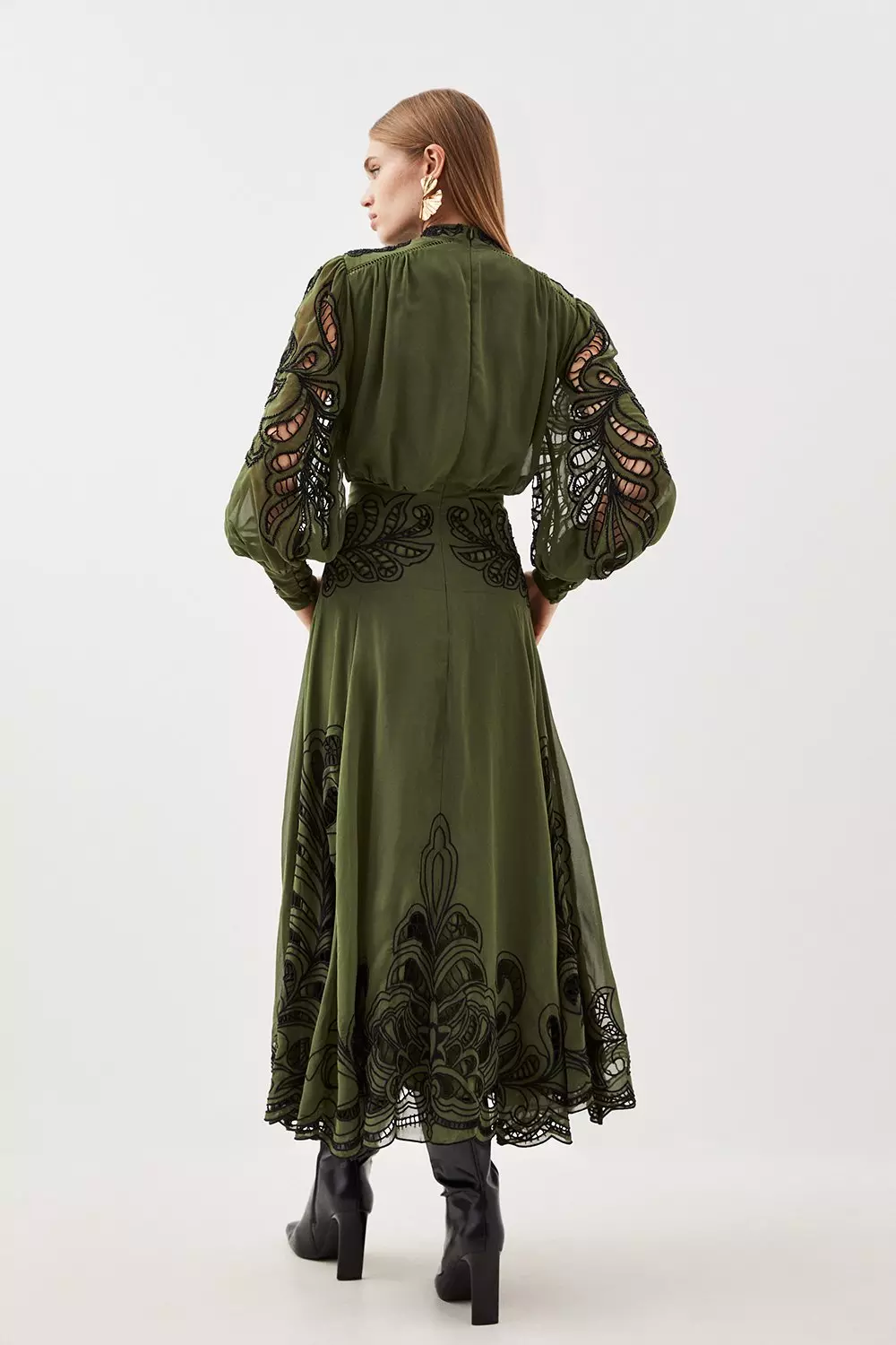 安心追跡【KAREN MILLEN】ウール テンセル ニット マキシドレス bkk19240_olive_xl?$