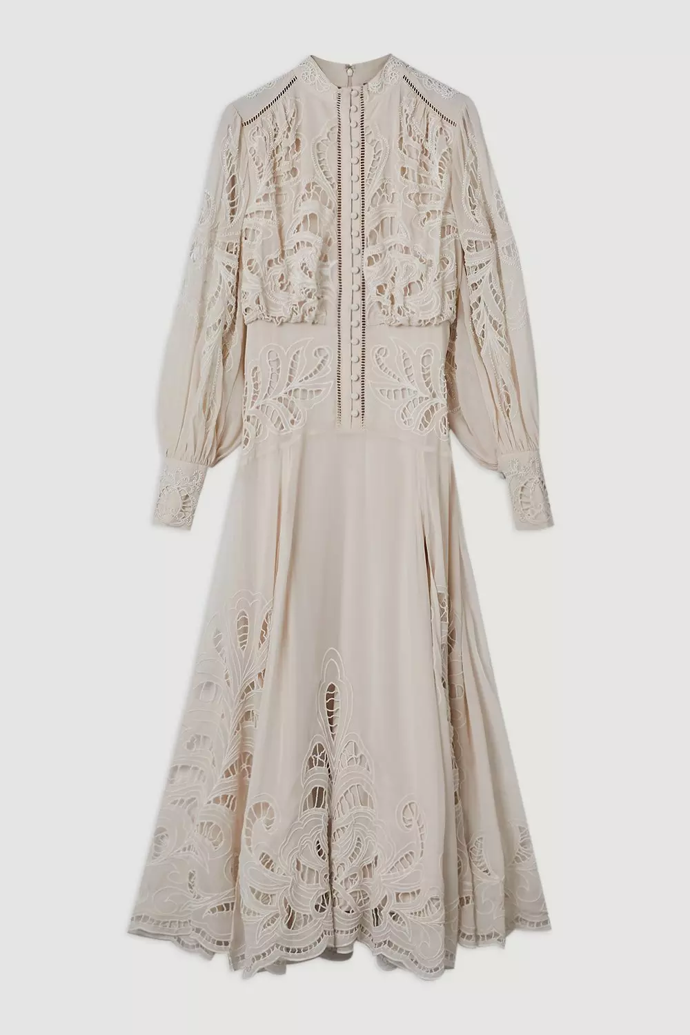 Cutwork Beaded Embroidered Woven Maxi Dress | Karen Millen