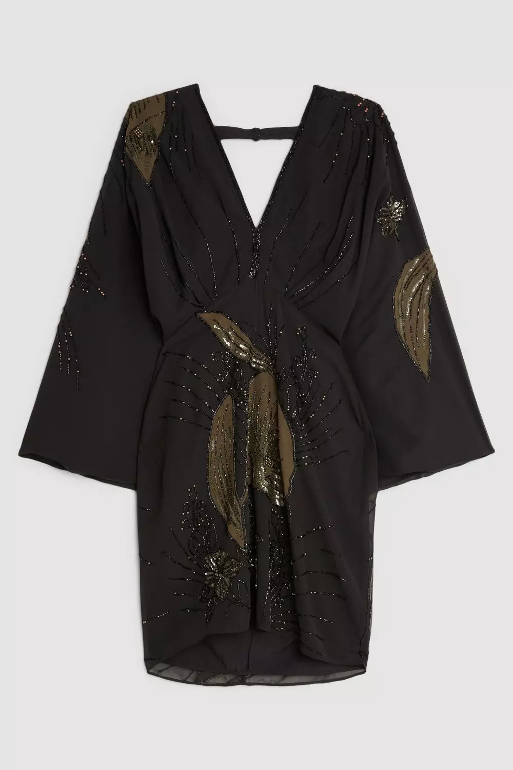 Black kimono mini dress best sale