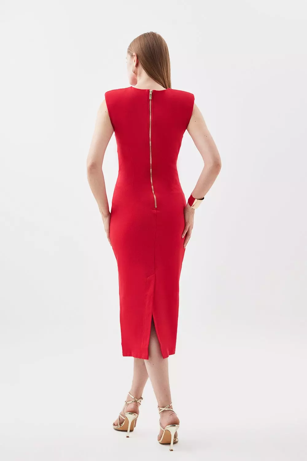 KAREN MILLEN☆Satin Tailored Seam ワンピース【UK発】 KAREN MILLEN Petite Satin Tailored Seam Detail Midi Dress in