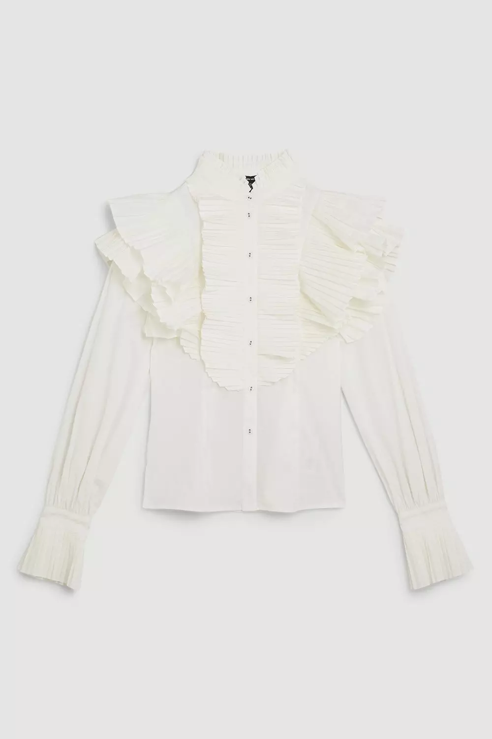 Women's White Frill Sleeve Peplum Top | Ally Fashion