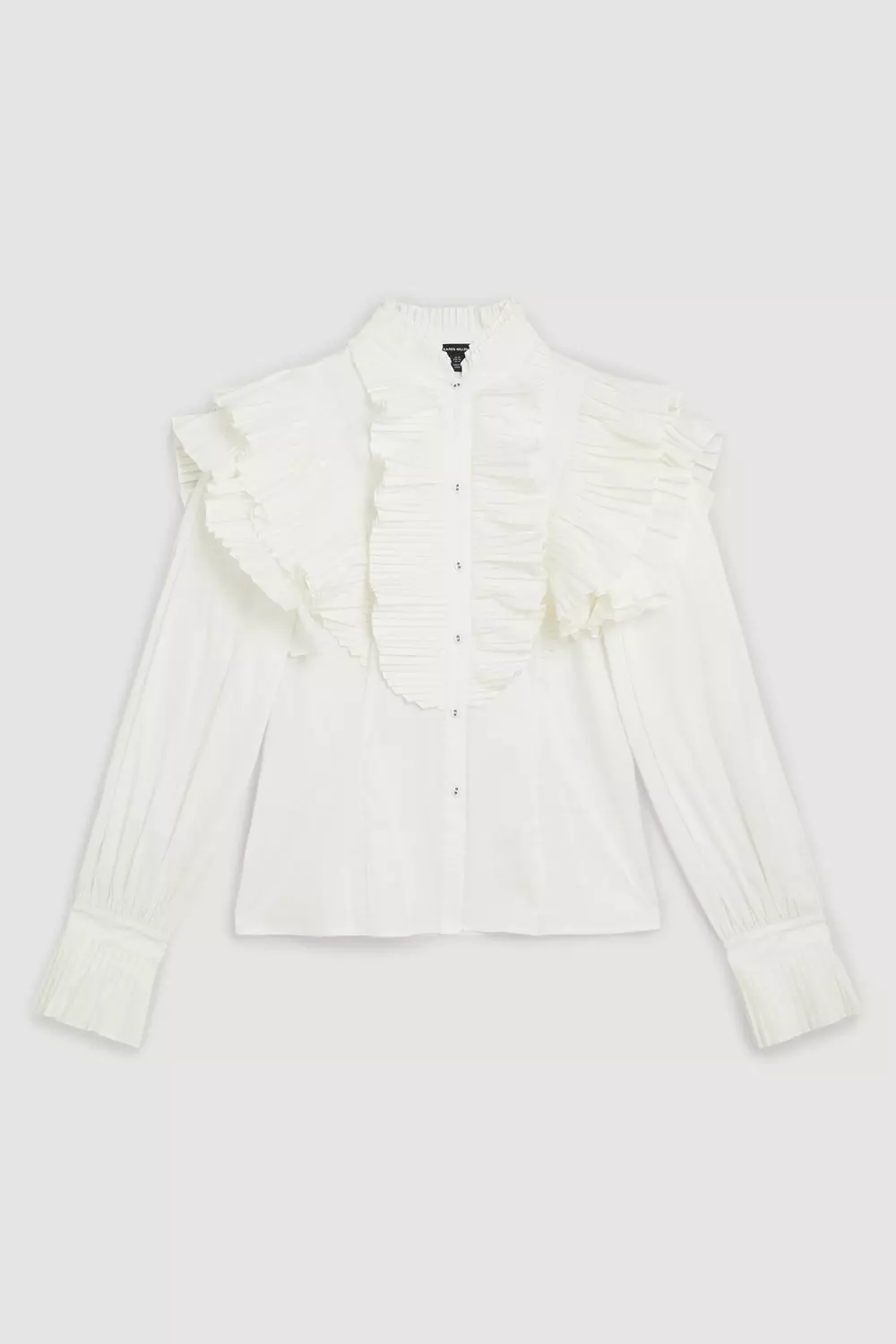 Plus Size Pleated Ruffle Woven Shirt Karen Millen